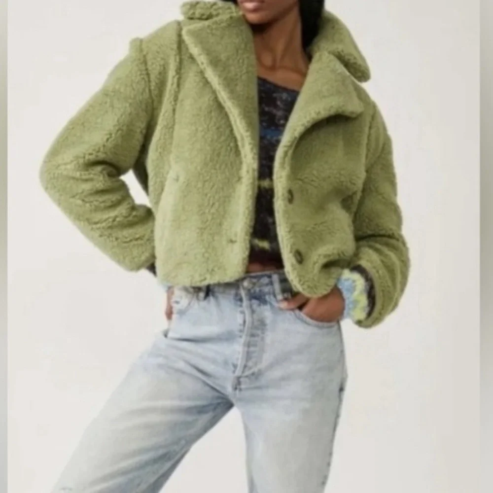 Free People‎ Joplin Cozy Sweet Pistachio Jacket Size Medium Women